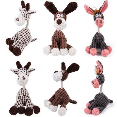 China Squeaky Toy Donkey Dog Puppy Squeaky Stuffed Toy Donkey Dog Puppy Squeaky Stuffed Plush Pet Corduroy Pet Training Dog Accessories Squeaky Toy for sale