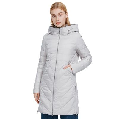 China MIEGOFCE OEM Autumn Winter Coat Women Casual Anorak Hooded Quilted Windproof Anti-Shrink Breathable Lightweight Padded Jacket Patch Pocket Quilted Coat Long for sale