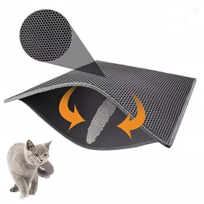 China Double-Layer Waterproof Pet EVA Cat Litter Pad Durable Waterproof Cat Litter Trapper Mat for sale