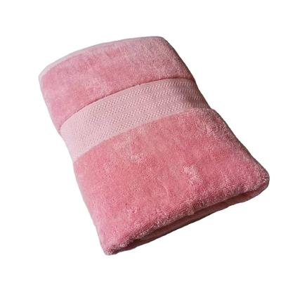 China Cotton Terry Cloth Thick Pink Bath Hotel Hypoallergenic Beach Towel For Adule for sale