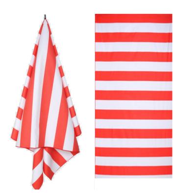 China High Quality Hypoallergenic Suede Microfiber Towels Stripe Printed Custom Suede Yoga Towel For Sport for sale