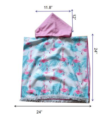 China Microfiber Poncho Children's Cartoon Printing Viable Beach Towel Kids Hooded Beach Poncho Towel for sale