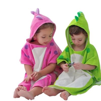 China Viable Custom Printed Portable Kids Bath Poncho Kids Hooded Beach Towel Towel Kids Cotton for sale