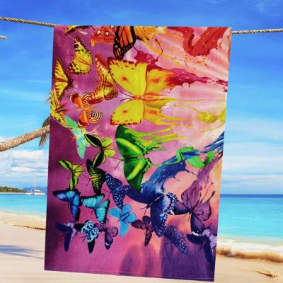 China Factory Price Cotton Beach Towel QUICK DRY Digital Printed With Custom Logo Print For Beach for sale