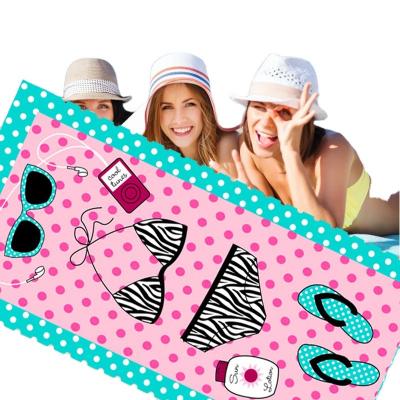 China Hot Sale Microfiber QUICK DRY Beach Towels Printed Logo Printing Custom Beach Towel For Swimming for sale