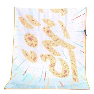 China Toallas High Quality QUICK DRY Microfiber Waffle Sports Gym Print Yoga Towel Non Slip For Swimming Travel for sale