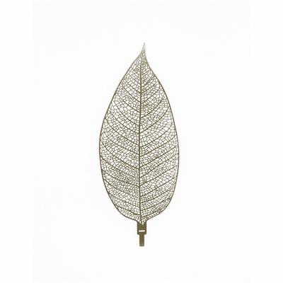 China High Quality Eco-friendly and Durable Home Decor Sculpture Craft 3D Interior Leaf Shape on Metal Artwork Style Modern Wall Art for sale