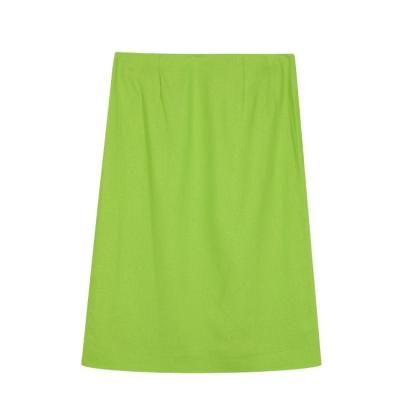 China New 2022 Summer OEM Green Show Classic Canvas High Waist Anti-static Slim Women's Pencil Hip Skirt for sale