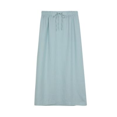 China Wholesale Custom Made Linen Skirt Anti-Static Modest Office Midi Long Women Pleated Skirts For Ladies for sale