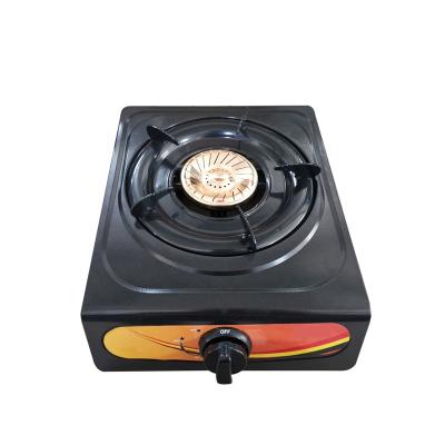 China Household Outdoor Kitchen Black Panel Cooker Gas CKD Spare Parts Single Gas Stove for sale