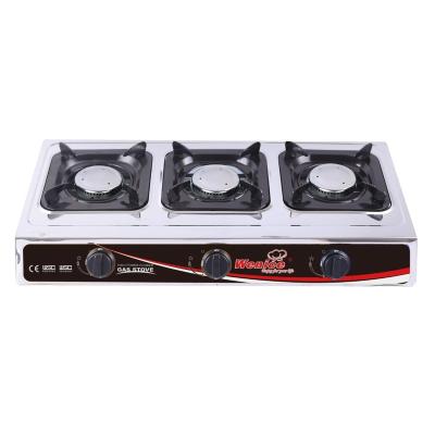 China Cheapest price household iron steel triple burner table top gas cooker for sale