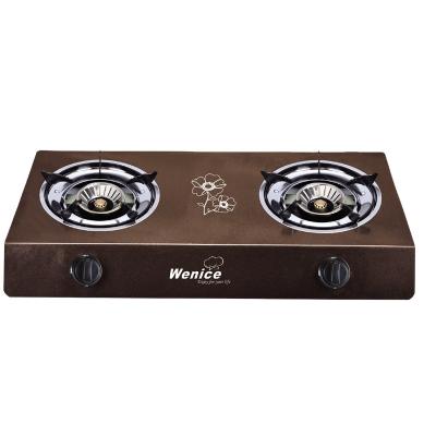 China Household 2 Burner Cold Rolled Biogas Gas Stove for sale