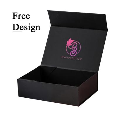 China Recyclable Custom Black Magnetic Gift Box Wrapping Wedding Gift Paper Boxes Magnet Closure Box Packaging For Shoes Clothing for sale