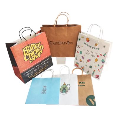 China Wholesale 2022 Recyclable Custom Reusable Tote Bag Logo Brown Kraft Paper Bags Kraft Paper With Handles High Quality Paper Bags For Shopping for sale