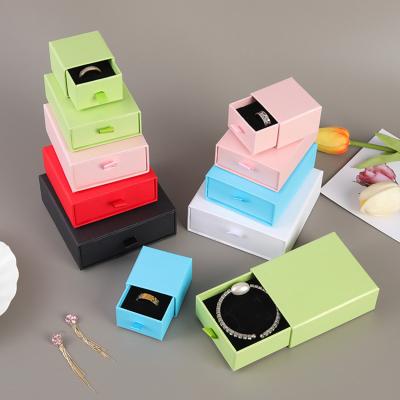 China 2022 Wholesale Custom Logo Luxury High Quality Drawer Paper Storage Box Necklace Gift Jewelry Box Packaging for sale