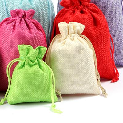 China 2022 Fashion Custom Canvas Drawstring Bags Wholesale High Quality Burlap Jewelry Bag Packaging Luxury Colorful Jewelry Bag Pouch for sale