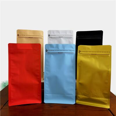 China Food 100g 250g 500g Eco Matte White Resealable Ziplock Mylar Stand Up Pouch Roasted Coffee Bean Package Bags With Valve and Zipper for sale