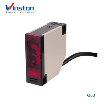 China Retroreflective Type Switch Reflector Position Sensor G50 NPN PNP Photoelectric Sensor for sale