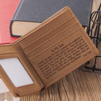 China 2020 Waterproof Free Shipping Brand Fashionable Custom Genuine Leather Men's ATM Card Holder Wallets for sale