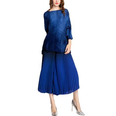 China Yizhe hot sales anti-shrink women long sleeve blouses ladies casual plus size shirts and blouses miyake pleated blouses for sale