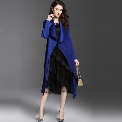 China Anti-Shrink Design Navy Factory ODM Women's Long Pleating Coat In Japan Single Yard for sale