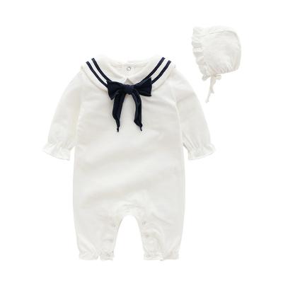 China Spring and autumn new female ha YI baby naval rompers two sets of baby clothes for sale