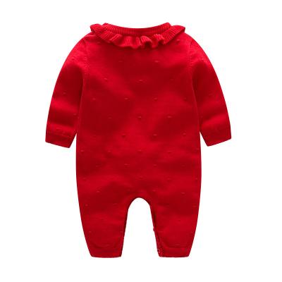 China Auro Mesa Girl Winter Clothes Princess Eco-Friendly Clothes For Girls Baby Rompers Knitted Red And Baby Overalls for sale