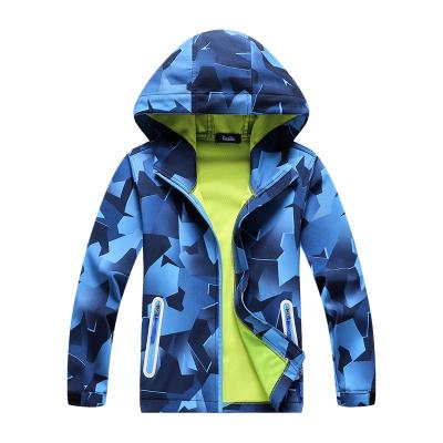 China Breathable Outdoor Boys Girls Rain Waterproof Windproof Jacket With Hood For Kids for sale