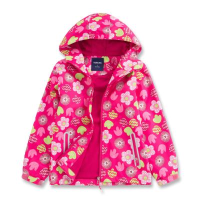 China Breathable Custom Kids Flower Print Rose Outdoor Jacket For Girl for sale