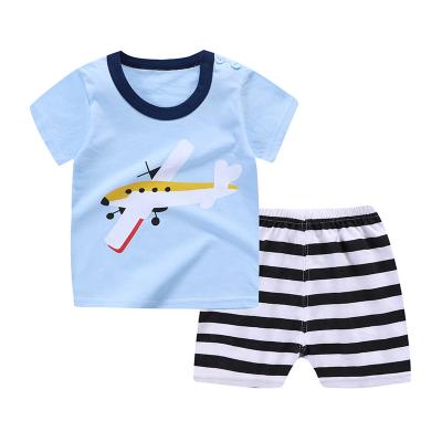 China Wholesale New Design 100% Cotton Kids Summer Shorts Sleeve Cotton Clothing Sets for sale