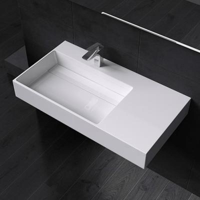 China European Modern Design Bathroom Wall Mount Wash Basin Solid Surface Wash Sinks for sale