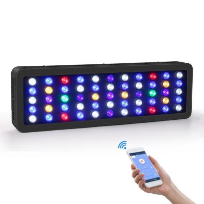 China BT Control Smart BT APP Reef LED Light Full Spectrum Sunrise and Sunset LED Aquarium Light for sale