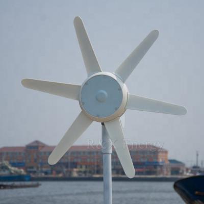 China DC 100W 12V Wind Turbine Generator 6 Blades With Built In Controller For Street Lamp RX-100C for sale