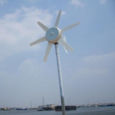 China 6 Blades 100W DC Wind Turbine Generator with Built in Controller, Optional Small Portable 12V/24V Wind Generator for RX-M100 Street Light for sale