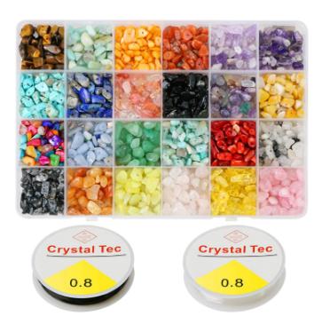 China Irregular Gemstone Beads 1200 Pcs Premium Irregular Stone Beads Natural Chip Stone Beads Kit For Jewelry Making for sale