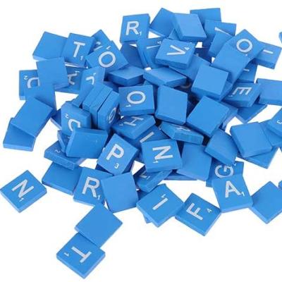 China Eco-friendly 100 Pcs Wooden Letter Tiles Completed 26 A-Z Alphabet Spelling Set For Crafts for sale