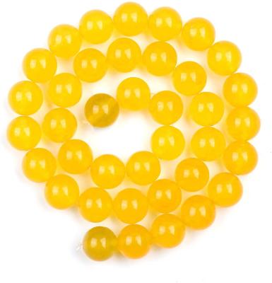 China Jewelry Making 45pcs/strand 8mm Yellow Agate Gemstone Round Loose Bead Stone Beads For Jewelry Making for sale