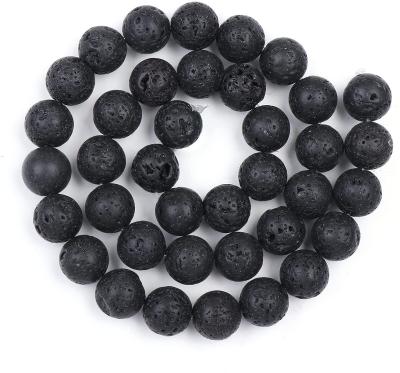 China Jewelry Making 45pcs/strand 8mm Natural Volcanic Rock Lava Stone Beads For Jewelry Making for sale