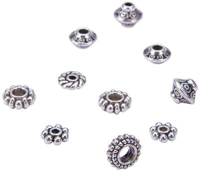 China 300pcs 6 Style Eco - Friendly Tibetan Alloy Jewelry Beads Antique Silver Spacer Bead For Crafting for sale