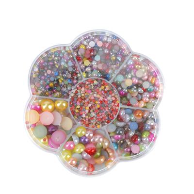 China Eco-Friendly Colored Cabochon Beads Flatback Flat Back Half Bead Beads for Art Craft for sale