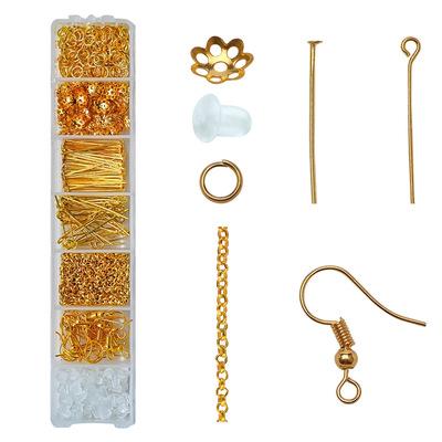 China Abundant And Colorful Hot Sales 520 Pcs 7 Grids Amazon Golden Jewelry Making Kit Earrings Supplies for sale