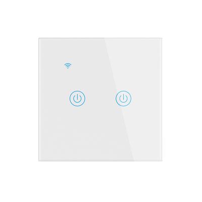 China ABS Smart 86*86mm Good Quality White Panel Touch Button 2 Strip 2 Way Wall Switch For Home Use for sale