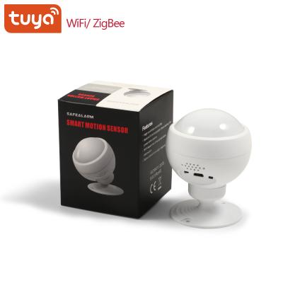 China Tuya Smart Home Security Anti-theft WiFi PIR Motion Sensor With Wide Rechargeable Battery Operated Angle UFWF-901 for sale