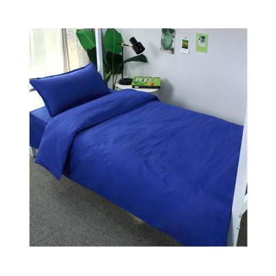 China Nondisposable Factory Sheet Fashion Customized Comforter Cover Brushed Blue 3-Piece Comforter Sets Bedding Luxury Solid Color for sale