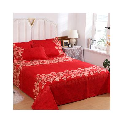 China 1.5m Cashmere 4pcs Cotton Twill Weave Sheet Blanket Fabric Nondisposable Bedding Set for sale