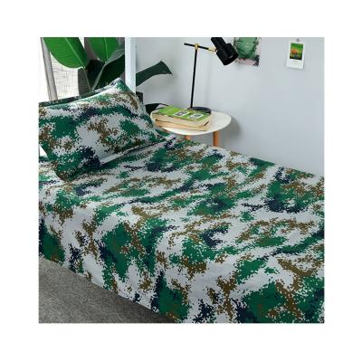 China TWILL Factory Customized Twill Weave Camouflage Color 3 Piece Organic Cotton Bedding Set Luxury Bed Sheet for sale