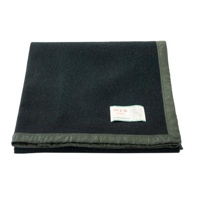 China Hotel Hot Sale Blackish Green Wool Blankets 100% Wool Blackets For School Army for sale