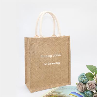 China PE Customized Recyclable Hessian Lunch Bag Printing LOGO Or Promotional Draw Bags Picnic Bag for sale