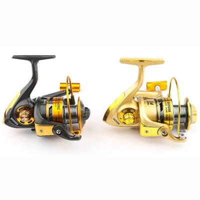 China LEFT HAND Metal Saltwater Fishing Reel 6000 Fishing Tackle For Carp Double Loading Spinning Fishing Reels for sale