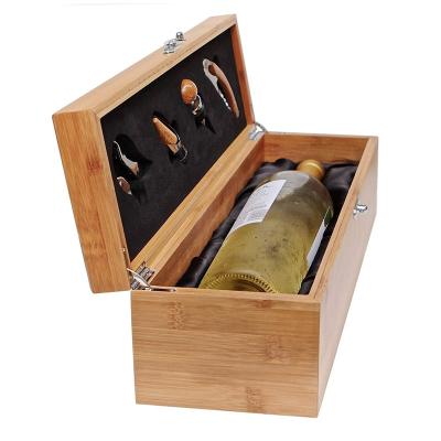 China Handmade wooden wine gift box set with handmade tools for sale